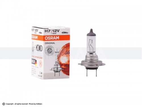 لامپ اسرام-OSRAM اصل آلمان H7-12V-55W (رنگ استاندارد)